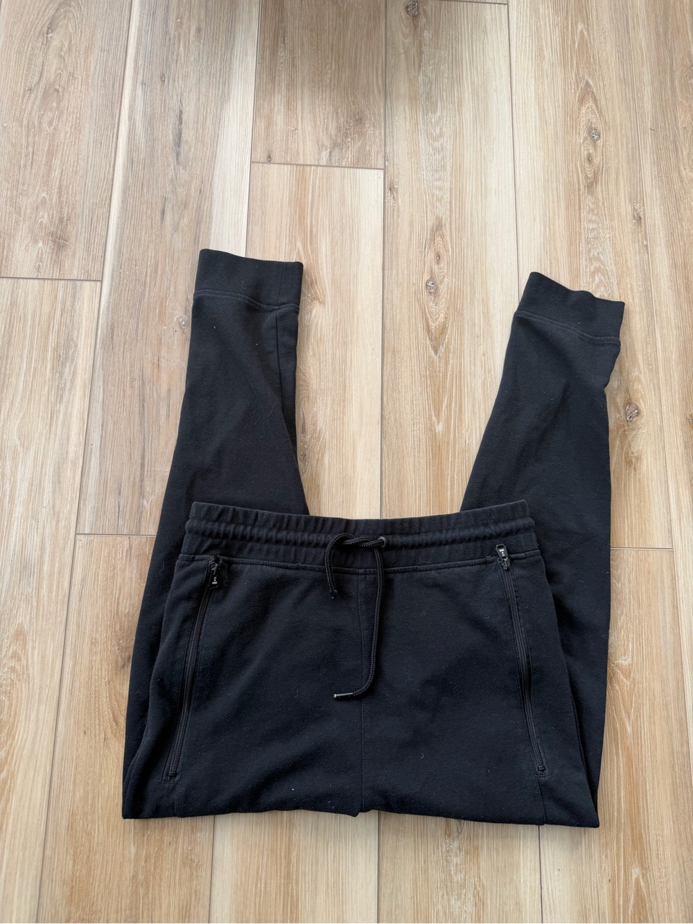 Men's Black Jogger Sweatpants with Zipper Pockets